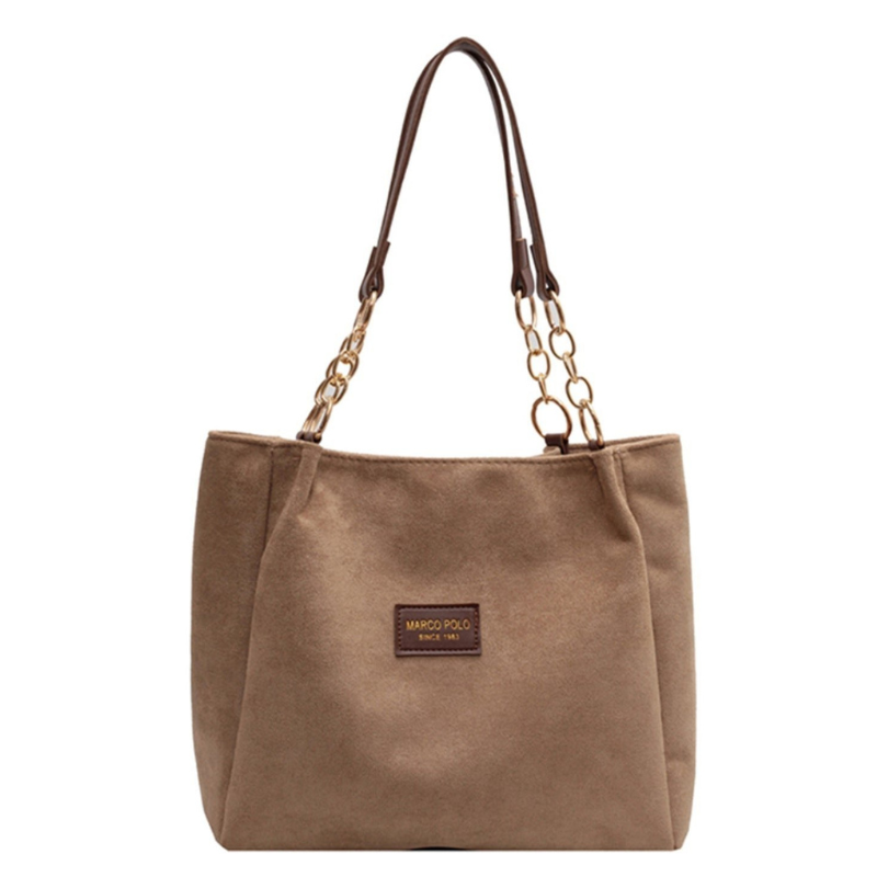 Bolsa Naomi Grande de Ombro em Suede