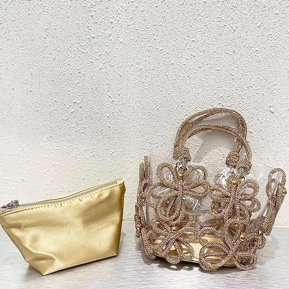 Bolsa Tote Pequena Flores Strass Sabrina