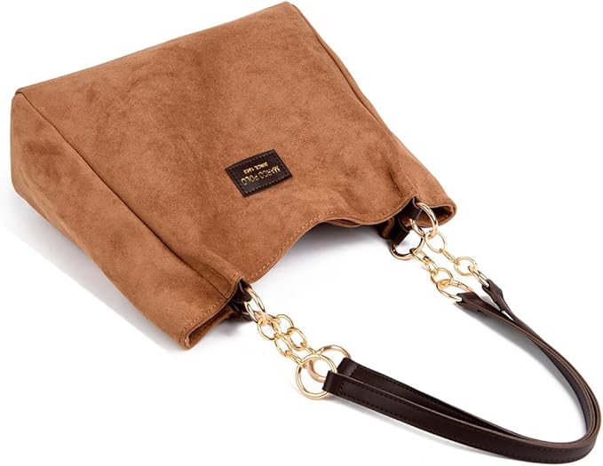 Bolsa Naomi Grande de Ombro em Suede