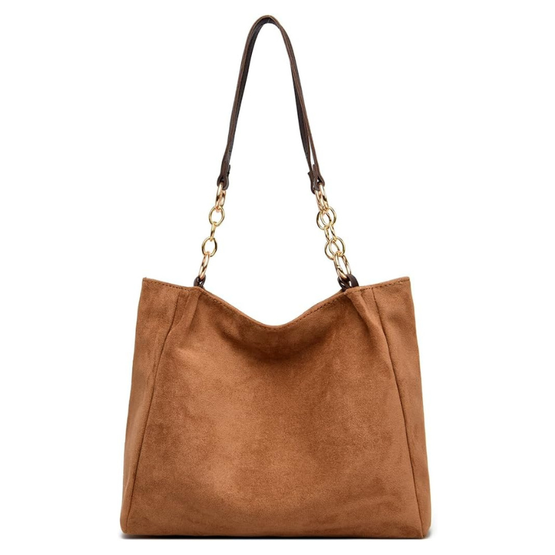 Bolsa Naomi Grande de Ombro em Suede