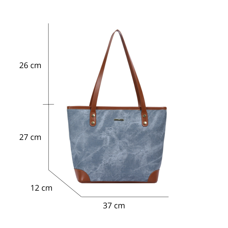 Bolsa Lavinia Tote Grande de Algodão e Couro