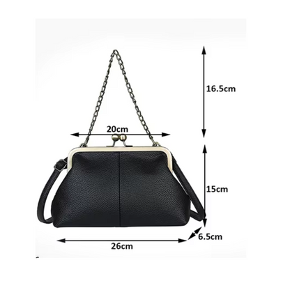 Bolsa Crossbody Elegante de Couro - Design Retrô