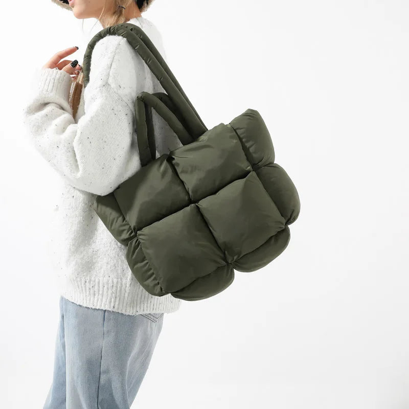 Bolsa Maelis Puffer Tote Quilted Almofadada