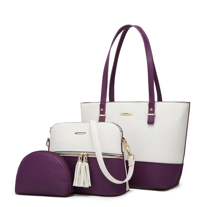 Conjunto Aria Feminino de 3 Bolsas em Couro com Design Retrô