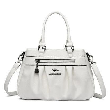 Bolsa Luxo Feminino de Couro Branco