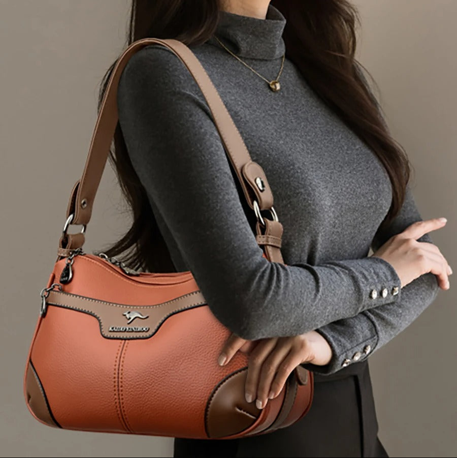 Bolsa Feminina Luxo Couro Macio Crossbody