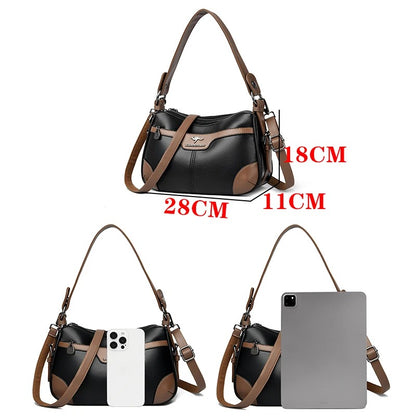 Bolsa Feminina Luxo Couro Macio Crossbody