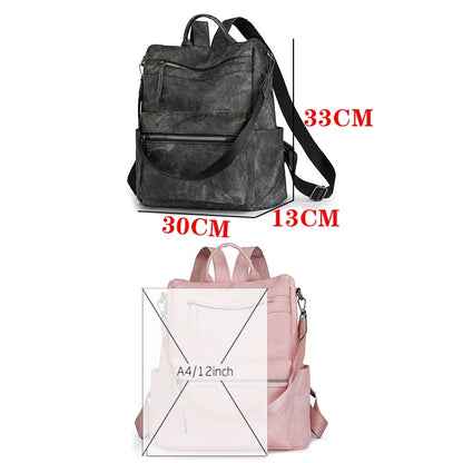 Mochila Antirroubo de Couro Vintage Feminina