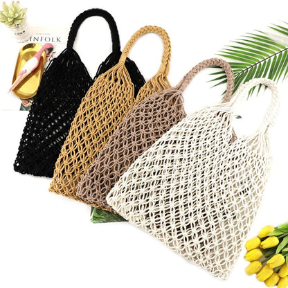 Bolsa de Ombro Tricô Verão - Estilo Praia