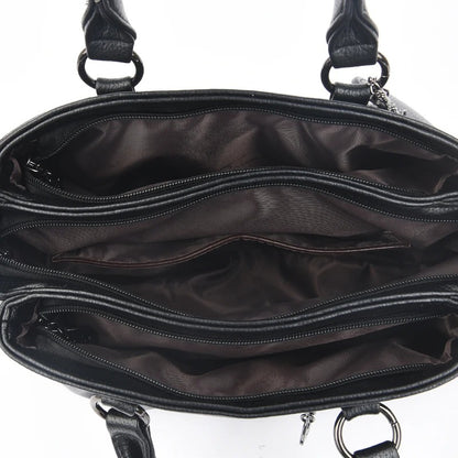 Bolsa de Ombro Luxuosa de Couro Macio para Mulheres