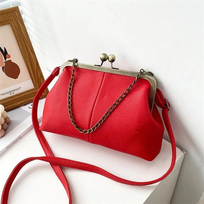 Bolsa Crossbody Elegante de Couro - Design Retrô